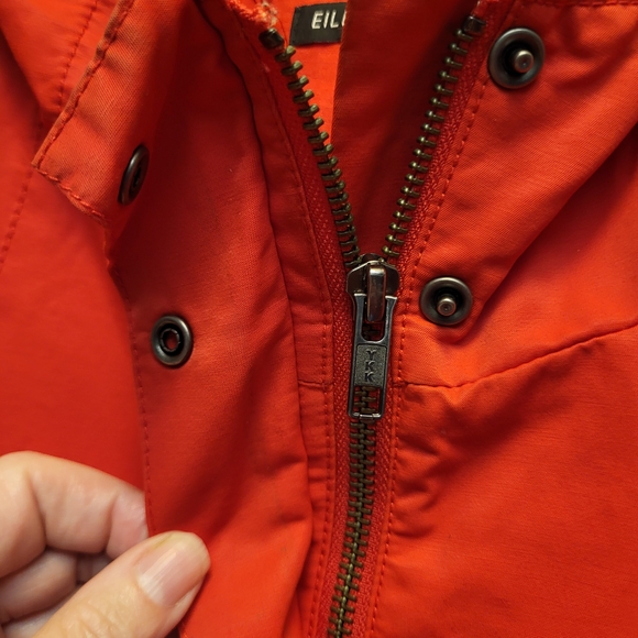 Eileen Fisher Red Utility Jacket Water-Resistant Stowaway Hood  Design - Size XS - Picture 5 of 7